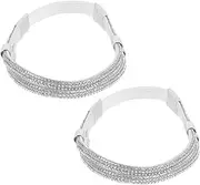 [BESPORTBLE] 1Pair High Heels Loose Straps Replacement Shoe Heel Straps Elastic Straps for Loose High Heels Prevent No Installation Required Rhinestone