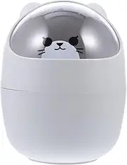 Small Trash Can Cartoon Animal: Desk Garbage Bin Container with Lid Waste Basket for RV Office Bedroom Dorm Yellow