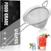 Small Fine Mesh Strainer for Cocktail & Tea, Mini Stainless Steel Sieve with Han