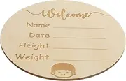 CIMAXIC Arrival Sign Round Wooden Birth Announcement Board Name Sign Decorative Photo Props for Newborn Room Decor