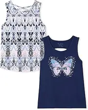 [The Children's Place] 2 Pack Girls Print Cross Back Tank Top 2-Pack