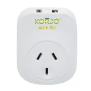 NEW Korjo USB Adaptor w A+C For Europe