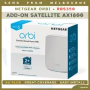 NEW NETGEAR RBS350 Orbi AX1800 Dual band Mesh WiFi 6 System Add-on Satellite AU