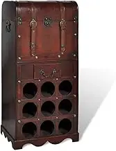 Elegant Wooden Wine Rack for 9 Bottles with Storage - Freestanding Countertop Display Cabinet, Plywood Construction, Wine Red - Organize Kitchen, Dining, & Living Room, Measures 40x27x79 cm