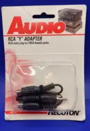 Recoton AC212 Audio RCA "Y" Adapter - 1 Male to 2 Females Jacks - 1999