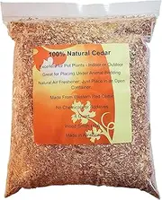 100% Natural Cedar Chips | Mulch | Great for Outdoors or Indoor Potted Plants | Dog Bedding | Pleasant Earthy Smell (4 Quart)
