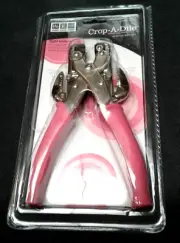 We R Memory Keepers Crop-A-Dile Eyelet Setter Hole Punch Pink Handle New