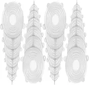 VICSDEP Silicone Stretch Lids, 24 Pack Reusable Silicone Lids, Silicone Bowl Covers For Food Storage, 6 Sizes To Meet Most Containers to Keep Food Fresh, Microwave Safe - Easy Clean White