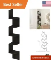 Compact Floating 5-Tier Corner Shelf - Wall Mount Storage and Display - Espresso