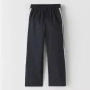 NWT Zara Girls Viscose Blend Stripe Side Sport Pants in Navy / Black 13-14 164