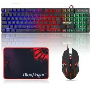 NEW BlueFinger RGB Gaming Keyboard & Backlit Mouse Combo, USB Wired Gaming Set