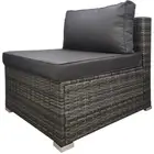 LONDON RATTAN 1 Seater Outdoor Sofa Modular Lounge Chair Grey London Rattan