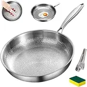 Titanium Pans for Cooking, Titanium Hammered Pan Pro with Lid, 2025 New Multifunctional Ultra-Durable Scratch-Resistant Non Stick, Titaniums Cookware Set, Even Heating Frying Pan(S,No Lid)
