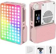 Amaran Ace 25c Pocket RGBWW LED Light, Boost Mode Up to 32W, Full-Color Mini Video Light (2,300-10,000K), 1,500 Lux@1m at 5,600K, 4500mAh Battery with PD Fast Charging for Mobile Creators (Pink)