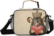 Mouse Crown Heart Red Insulated Lunch Box for Women Men - Ideal for Work, Picnics - Includes Adjustable Shoulder Strap