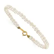 14k Yellow Madi K Cultured Pearl 15 inch Necklace Earrings & 5.5 inch Bracelet