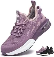 [KTDYG] Safety Shoes Women's Lightweight Sporty Work Shoes Men Breathable Steel Cap Shoes Non-Slip Protective Shoes with Steel Toe Cap