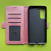 Samsung Galaxy S21 FE 5G Pink Wallet Magnet Card Holder Case