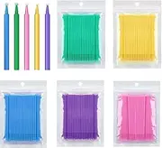 500 PCS Disposable Micro Applicators Brush in 5 Colors, Eyelash Extension Individual Applicators Mascara Brush For Make Up And Clean And Compatible And Personal Care