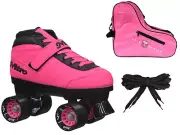 Epic Turbo Nitro Pink Quad Roller Speed Skate Bag Bundle