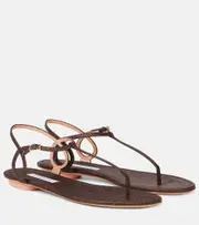 [Aquazzura] Aquazzura Almost Bare raffia-effect sandals AU 11 brown