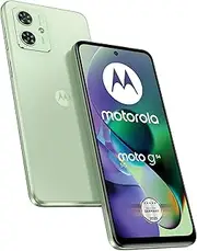 Motorola Mobility Moto g54 5G (6.5" FHD+ Display, 50MP Dual Camera, 8/256GB, 5000mAh, Android 13) Mint Green (Vegan Faux Leather) with Protective Cover [Amazon Exclusive]