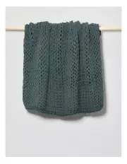 [Vue] Chunky Knit Throw in Dusky Green