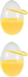 HOLIDYOYO 2pcs Large Plastic Easter Eggs 10-Inch Clear -Shaped Buckets with Handles, Fillable Easter Eggs For Easter Egg Hunt, Easter Hunt