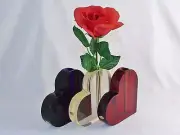 Lucite Heart Shaped Bud Vase ~ For Desktop, Shelf, Table ~ Choice of Colors