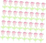 VINTORKY 60pcs DIY Nail Charms Glow The Dark Tulip Nail Art Decorations Flower Manicure Supplies for Home Salon Use for