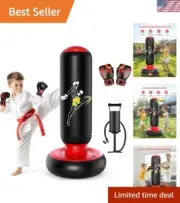 Durable 66-Inch Inflatable Kids Punching Bag with Gloves - Perfect Active Gift!