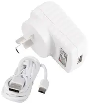 5V DC 2.4A Compact Power Adapter w/ USB Type C Plug - White