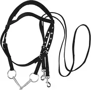 Happyyami Elegant Simplicity in Black Adjustable Horse Rein Training Rope for Horses of Breeds and Sizes