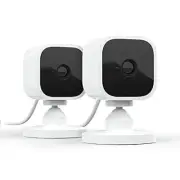 2 Blink Mini Indoor Plug-in 1080p HD Smart Wi-Fi Security Camera White Night Vis