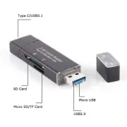 5 in 1 USB-C Type C/USB 3.0/Micro USB TF SD Card Reader for Phone Macbook 12inch