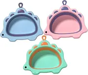 BESPORTBLE 3pcs Foldable Washing Basin Cute Cartoon Dinosaur Design Portable Wash Tubs with Hook for Easy Storage and Drainage for Face Washing Fun and Practical