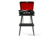 Crosley Cruiser Bluetooth Portable Turntable - Black + Crosley Entertainment Stand Bundle