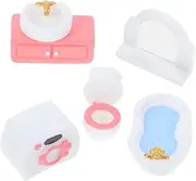 UPKOCH Dollhouse Bathroom Decor Kit Miniature Furniture Ornaments for DIY Micro Landscape 6 Pieces Set