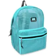New Trailmaker Transparent Mesh Backpack School Gym Travel Scuba Aqua Blue 17"