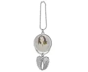 White Wing Pretty Girl Chinese Painting Silver Wing Car Pendant Decoration