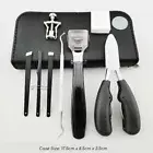 New 9 Manicure & Pedicure Tools Kit Case Foot Callus Dried Skin Rasp File 4139J