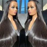 30 40 Inch Bone HD Lace FrontalWig Pre Plucked Brazilian Transparent 250 Density