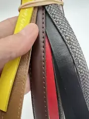 Flat Genuine Leather Rope Cord Black Yellow Brown Red Color For Purses Wallets