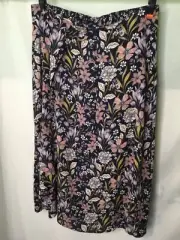 AUTOGRAPH NAVY FLORAL MAXI WRAP SKIRT SIZE 22 COMFORTABLE ALL NEW