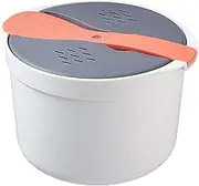 Microwave Rice Maker, Steaming Pot, Cookware with Strainer Microwave Rice Cooker Steamer, Pasta Cooker, for Ramen Rice Quinoa Oatmeal Pasta, Orange