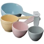Avanti Melamine Ribbed Kitchen Food Baking/Cooking Measuring Cup Set Pastel