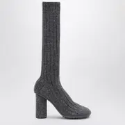 [Bottega Veneta] Atomic anthracite grey sock effect boot in wool blend 40 IT Grey
