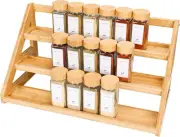 Washable Bamboo Spice Rack – 3-Tier Countertop Storage Solution for Spices