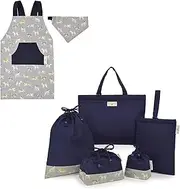 COLORFUL CANDY STYLE Laura Ashley NT901100 School Entrance School Entrance 6-Piece Set, Lesson Bag, Shoe Case, Drawstring Bag, Gymnastics Clothing Bag, Lunch Bag, Cup Bag, Small Compartment, Back