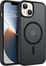 DOMAVER Case for iPhone 12 Mini, iPhone 13 Mini Case [Compatible with mag-safe] Charging Military Grade Anti-Yellowing Cover Hard Slim Frosted Matte Phone Cases for iPhone 13/14 Mini 5.4", Black
